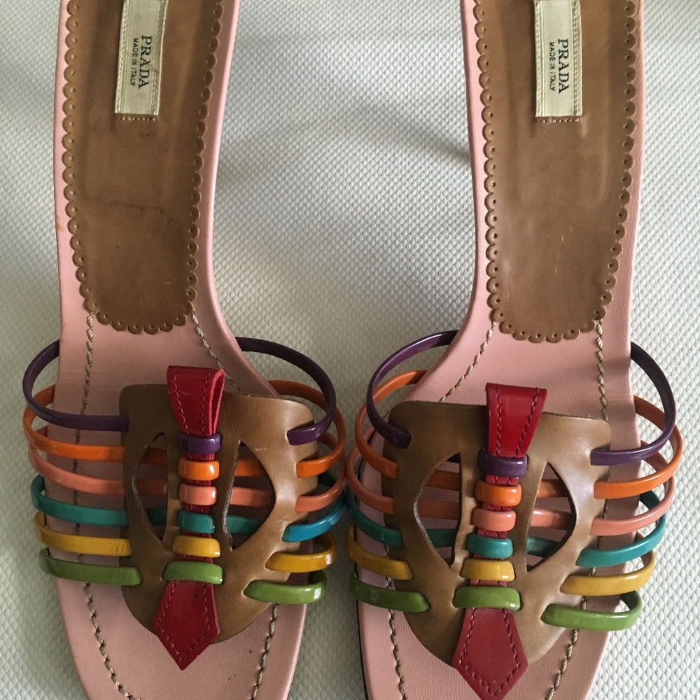 PRADA Multicolor Strappy Sandal Heels